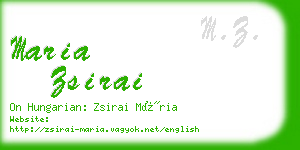 maria zsirai business card